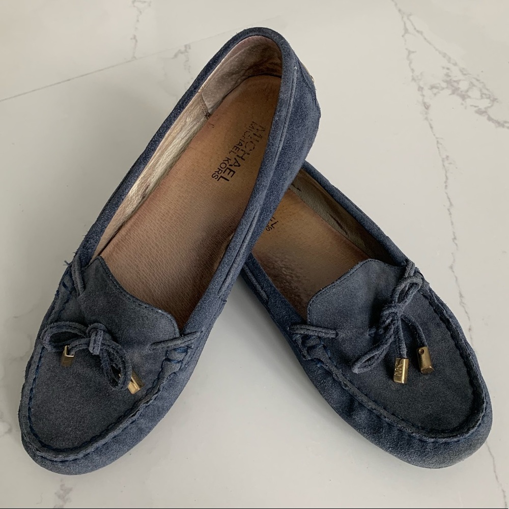 Michael Kors Navy Suede Loafers